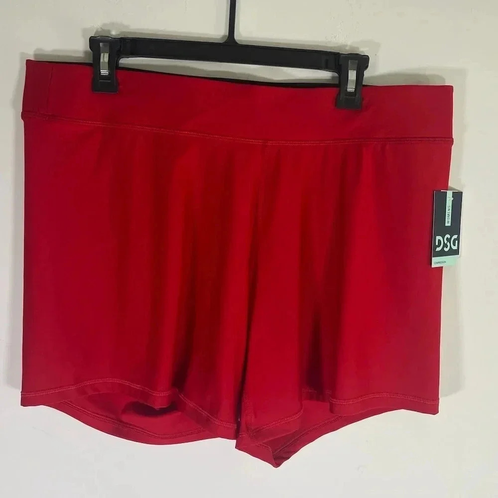 DSG Red Compression Mid Rise Spandex Shorts Size 2X NWT - Picture 1 of 6